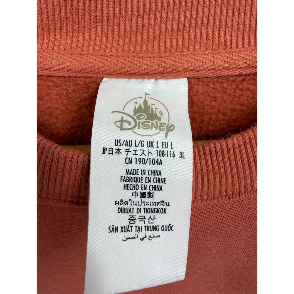 Disney Vintage Mickey Mouse Graphic Sweatshirt Women Size L Orange Crewneck - Picture 2 of 7